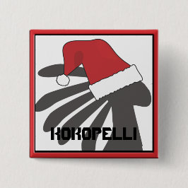 Kokopelli-kerstSjabloon Vierkante Button 5,1 Cm