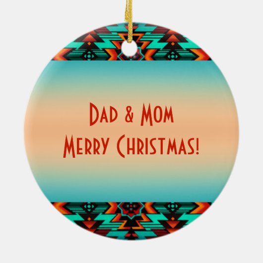 Kokopelli-kerstversiering Keramisch Ornament (Achterkant)