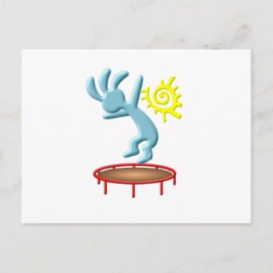 Kokopelli Kinder trampoline Briefkaart