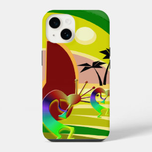 Kokopelli klimt trappen naar de zon iPhone 14 hoesje