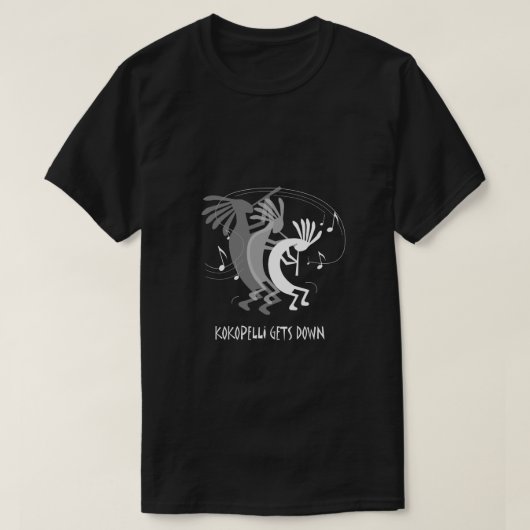 Kokopelli krijgt Black Basic T T-shirt (Design voorkant)
