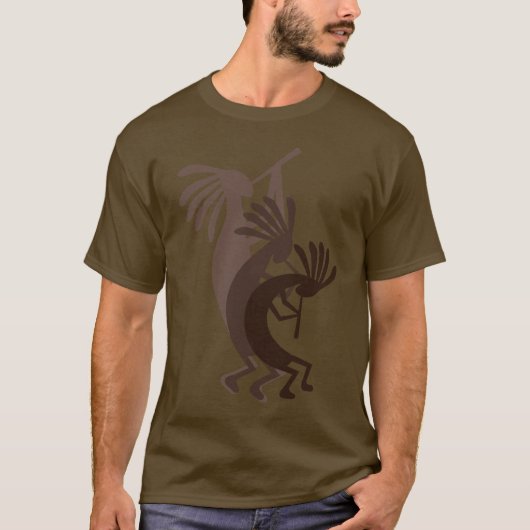 Kokopelli krijgt bruine Mannen teelschotel T-shirt (Voorkant)