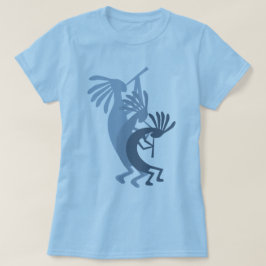 Kokopelli krijgt Muziek Blue Dames T-shirt