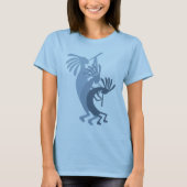 Kokopelli krijgt Muziek Blue Dames T-shirt (Voorkant)