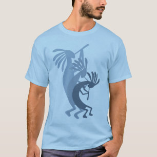 Kokopelli krijgt Muziek Mannen blauw T-shirt