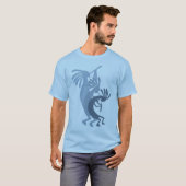 Kokopelli krijgt Muziek Mannen blauw T-shirt (Voorkant volledig)