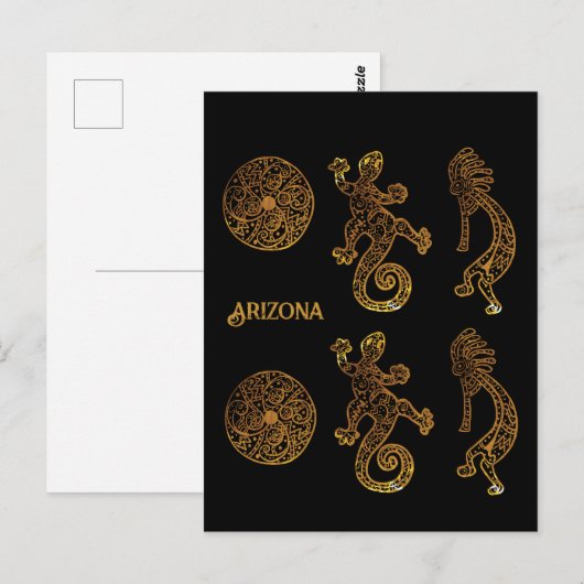 Kokopelli-kunst Briefkaart (Voorkant / Achterkant)