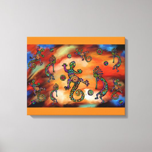 Kokopelli Kunst Canvas Afdruk (Voorkant)
