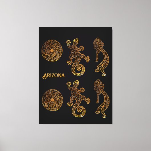 Kokopelli Kunst Canvas Afdruk (Voorkant)