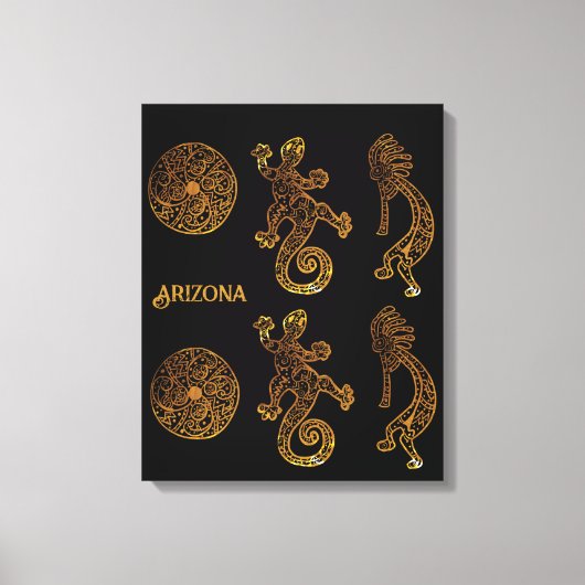 Kokopelli Kunst Canvas Afdruk (Voorkant)