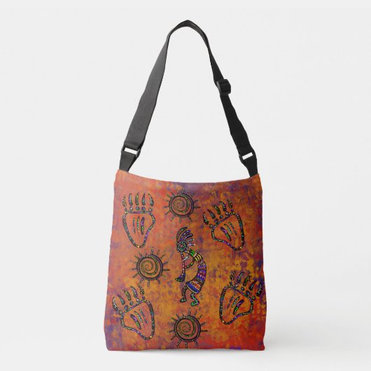 Kokopelli-kunst Crossbody Tas (Voorkant)