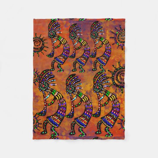 Kokopelli-kunst fleece deken (Voorkant)