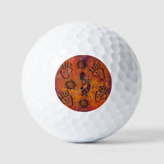 Kokopelli-kunst Golfballen (Voorkant)