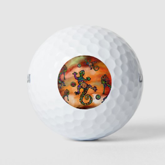 Kokopelli Kunst Golfballen (Voorkant)