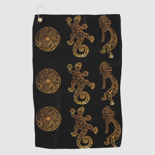 Kokopelli-kunst Golfhanddoek (Voorkant)