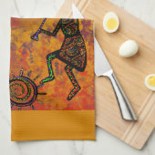 Kokopelli Kunst Keukenhanddoek (Quarter Fold)