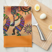 Kokopelli Kunst Keukenhanddoek (Quarter Fold)