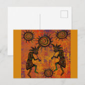 Kokopelli Kunst Keukenhanddoek Briefkaart (Voorkant / Achterkant)