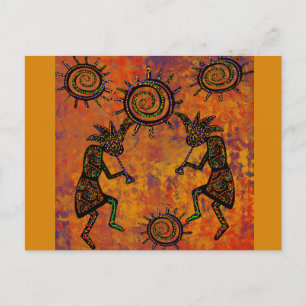 Kokopelli Kunst Keukenhanddoek Briefkaart