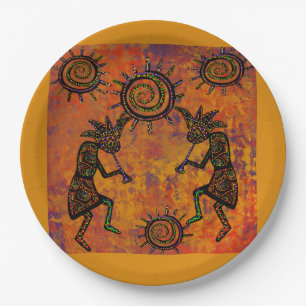 Kokopelli-kunst papieren bordje