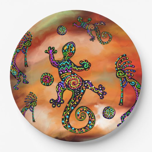 Kokopelli Kunst Papieren Bordje (Voorkant)