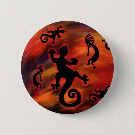 Kokopelli Kunst Ronde Button 5,7 Cm (Voorkant)