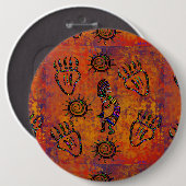 Kokopelli Kunst Ronde Button 6,0 Cm (Voorkant /achterkant)