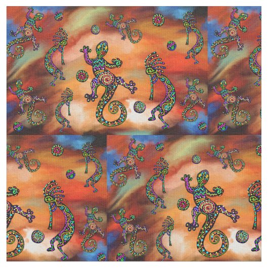 Kokopelli Kunst Stof (Close Up)