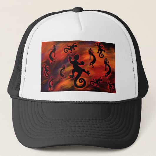 Kokopelli Kunst Trucker Pet (Voorkant)