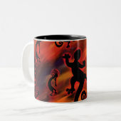 Kokopelli Kunst Tweekleurige Koffiemok (Voorkant links)