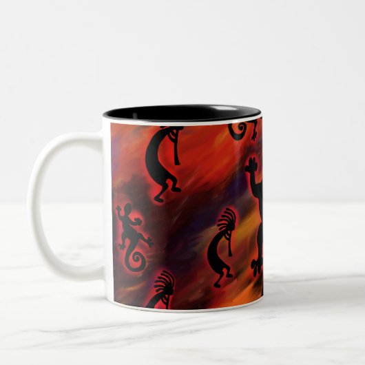Kokopelli Kunst Tweekleurige Koffiemok (Links)