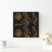 Kokopelli Kunst Vierkante Klok (Huis)