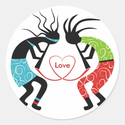 Kokopelli Liefde Stickers (Voorkant)