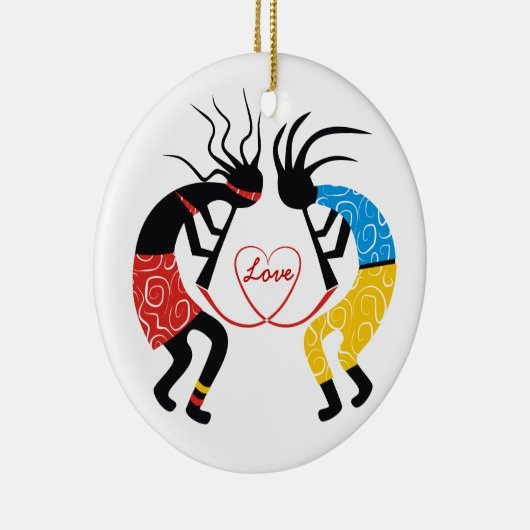 Kokopelli Love Keramisch Ornament (Rechts)