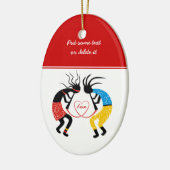 Kokopelli Love Keramisch Ornament (Links)