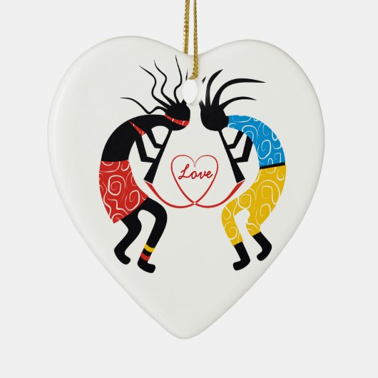 Kokopelli Love Keramisch Ornament (Rechts)
