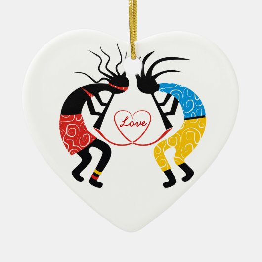 Kokopelli Love Keramisch Ornament (Voorkant)