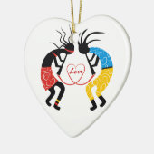 Kokopelli Love Keramisch Ornament (Links)