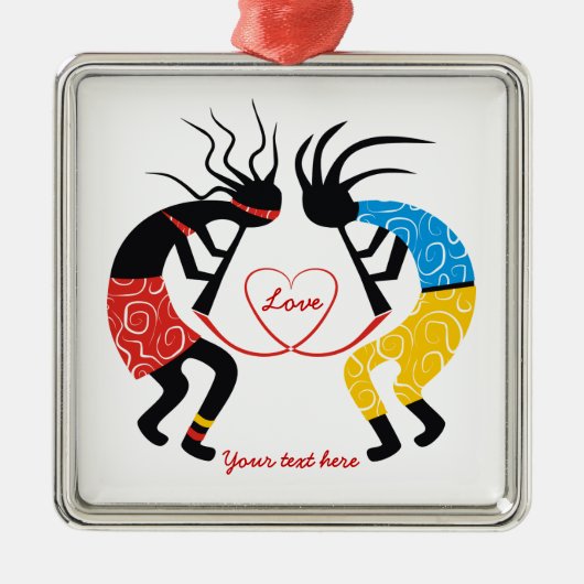 Kokopelli Love Metalen Ornament (Voorkant)