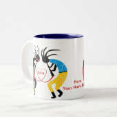 Kokopelli Love Tweekleurige Koffiemok (Voorkant links)