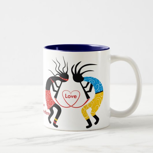 Kokopelli Love Tweekleurige Koffiemok (Rechts)