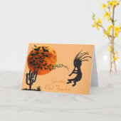 Kokopelli Maan Vleermuizen Zuidwestelijke Hallowee Kaart (Gele Bloem)