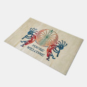 KOKOPELLI / MAN IN DE MAZE gekleurd + uw ideeën Deurmat (Schuin)