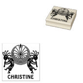 KOKOPELLI / MAN IN DE MAZE gekleurd + uw ideeën Rubberstempel (Gestempeld)