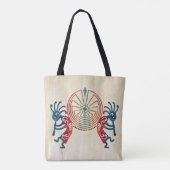 KOKOPELLI / MAN IN DE MAZE gekleurd + uw ideeën Tote Bag (Achterkant)