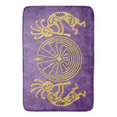 KOKOPELLI / MAN IN DE MAZE Gold + uw ideeën Badmat (Voorkant Verticaal)