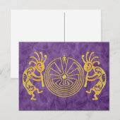 KOKOPELLI / MAN IN DE MAZE Gold + uw ideeën Briefkaart (Voorkant / Achterkant)