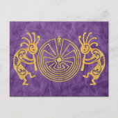 KOKOPELLI / MAN IN DE MAZE Gold + uw ideeën Briefkaart (Voorkant)