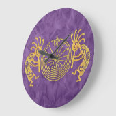KOKOPELLI / MAN IN DE MAZE Gold + uw ideeën Grote Klok (Hoek)