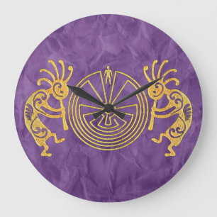 KOKOPELLI / MAN IN DE MAZE Gold + uw ideeën Grote Klok